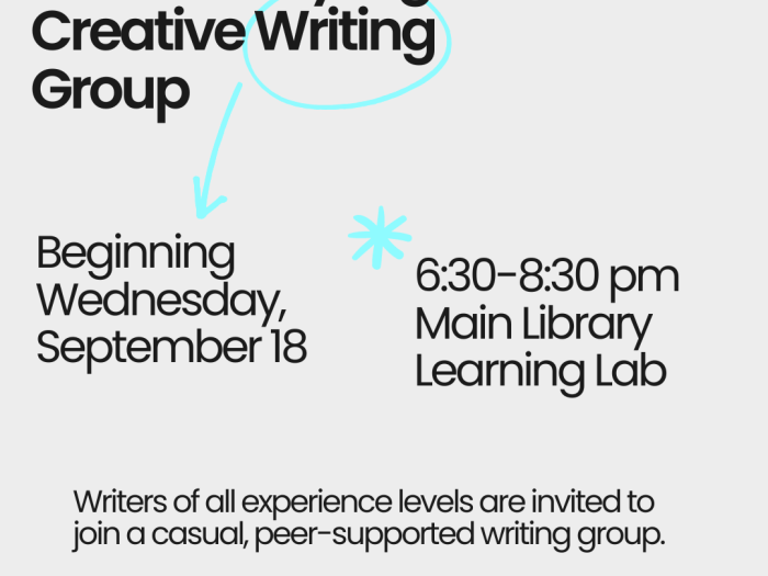 Event image for Wednesday Night Creative Writing Group