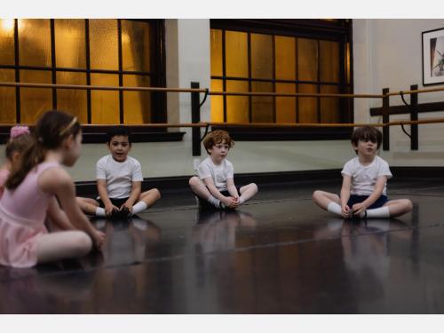 Photo of children in ballet class.