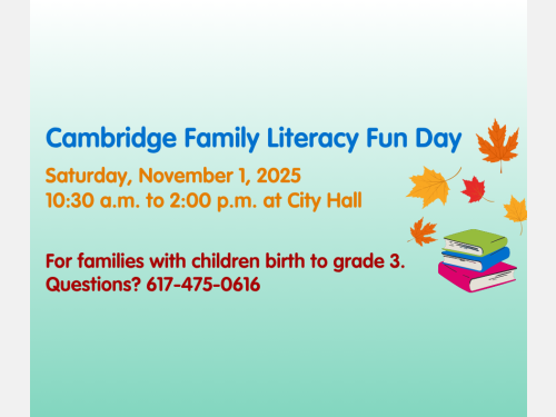 Date, time and location for Family Literacy Fun Day