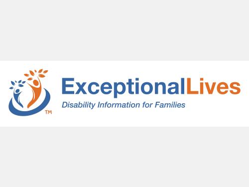 Logo, which says: Exceptional Lives, Disability Information for Families