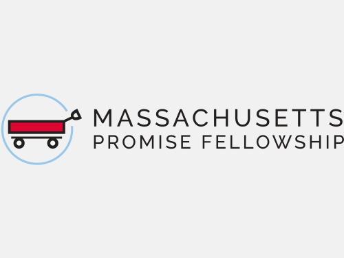 The Massachusetts Promise Fellowship Logo contains a red wagon inside a blue circle